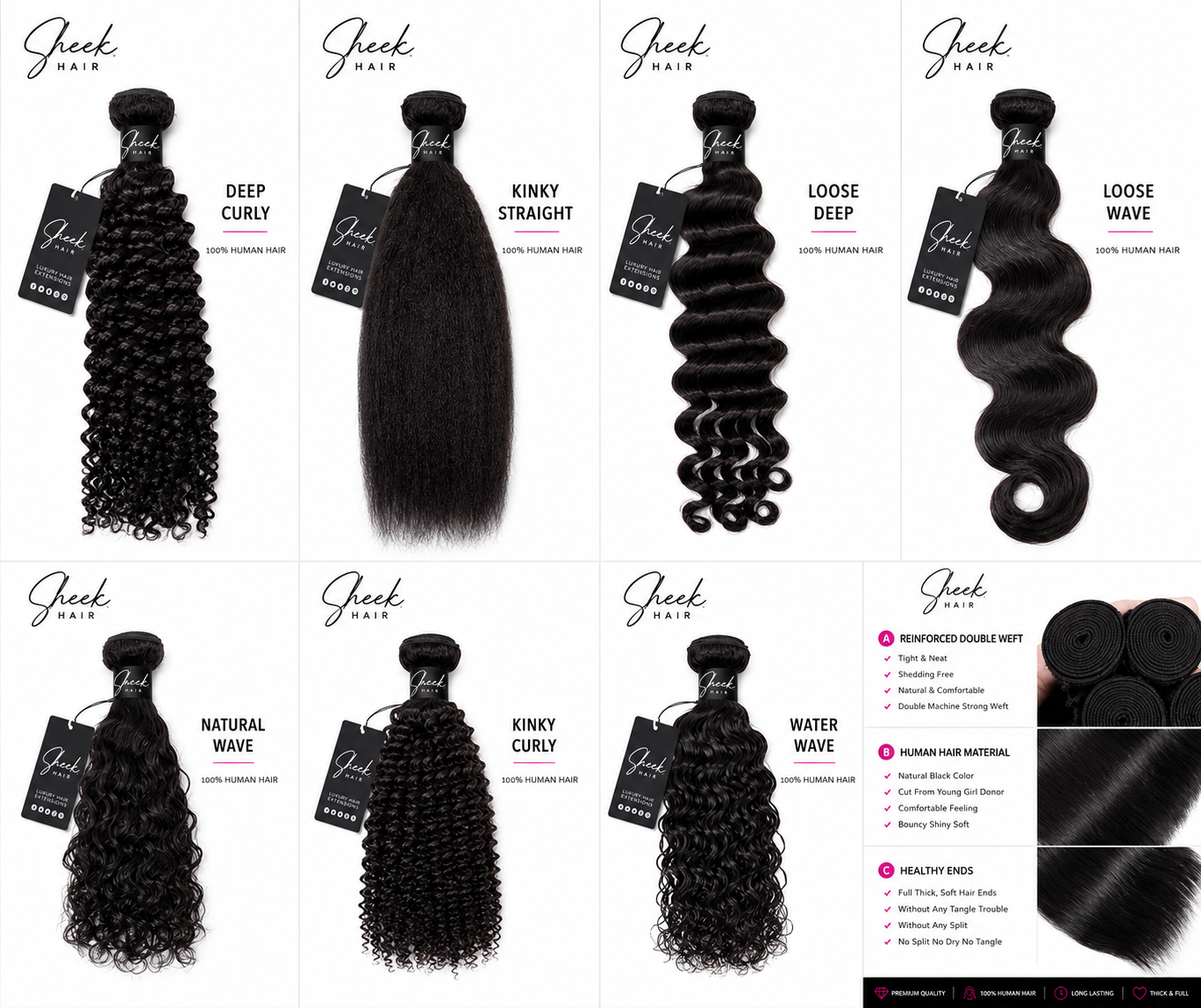 SHEEK HAIR | Water Wave Hair Bundles 15A Grade 100% Human Virgin Hair Unprocessed